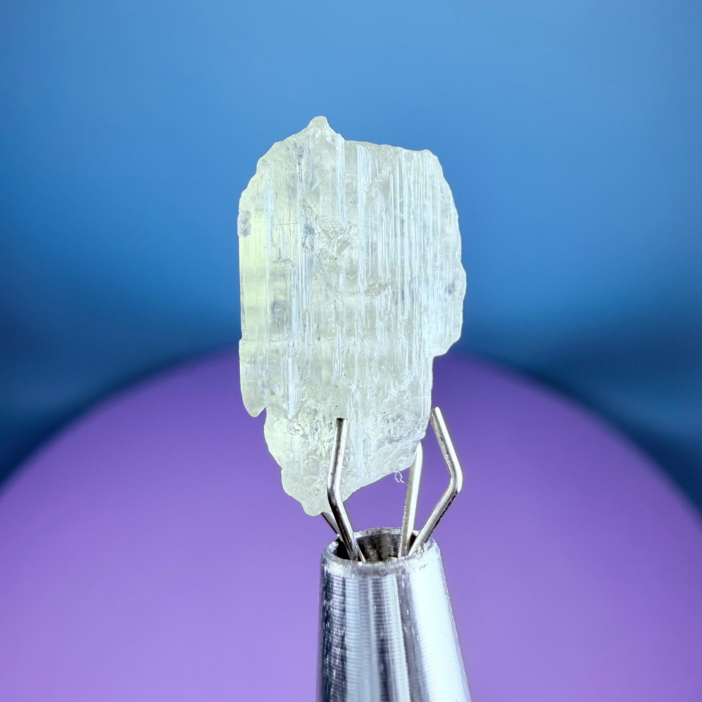 Grey Zoisite Crystal Specimen in Pottle