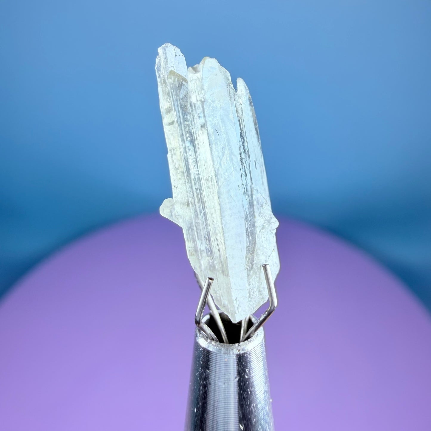Grey Zoisite Crystal Specimen in Pottle