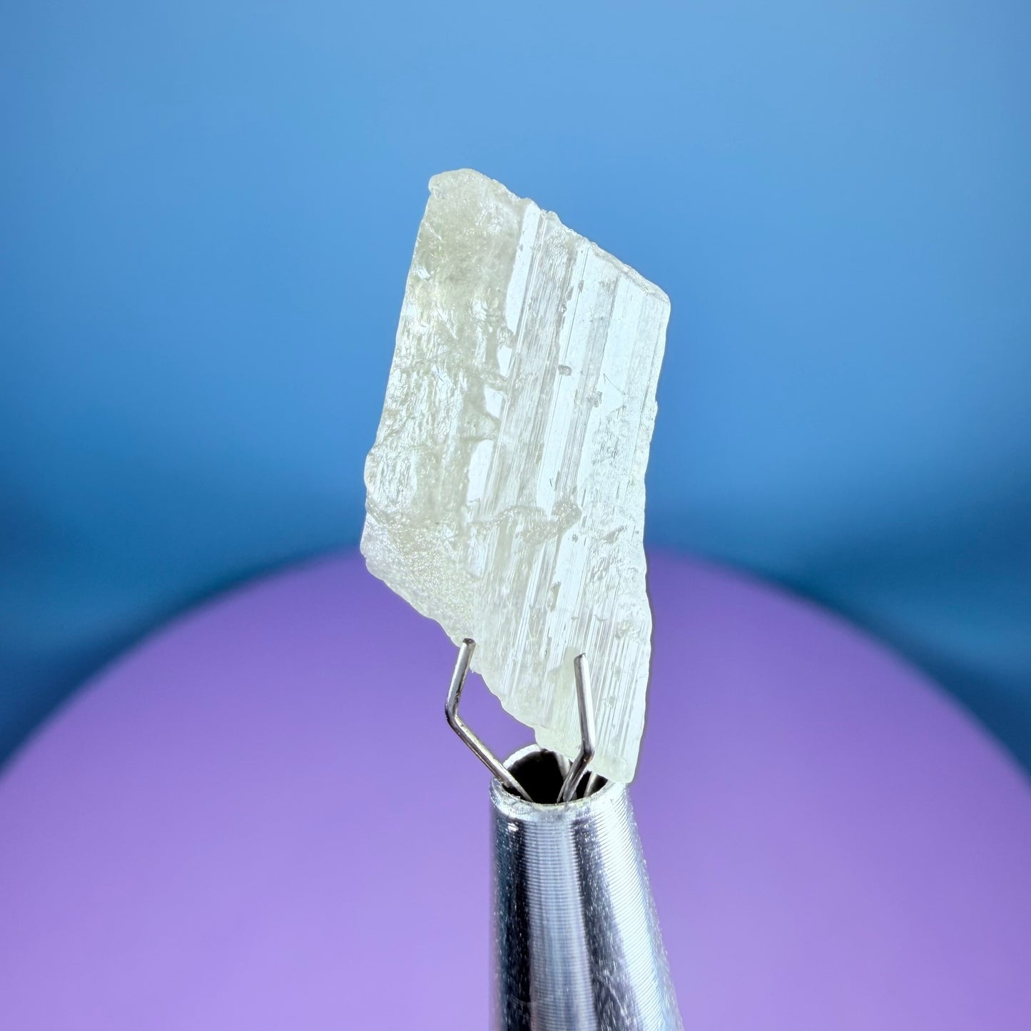 Grey Zoisite Crystal Specimen in Pottle