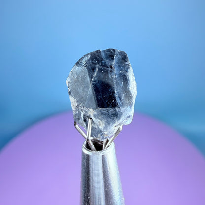 Rare Ceylon Blue Spinel Crystal Specimen in Pottle
