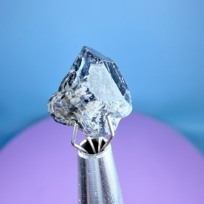 Rare Ceylon Blue Spinel Crystal Specimen in Pottle