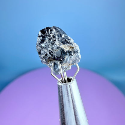 Rare Ceylon Blue Spinel Crystal Specimen in Pottle