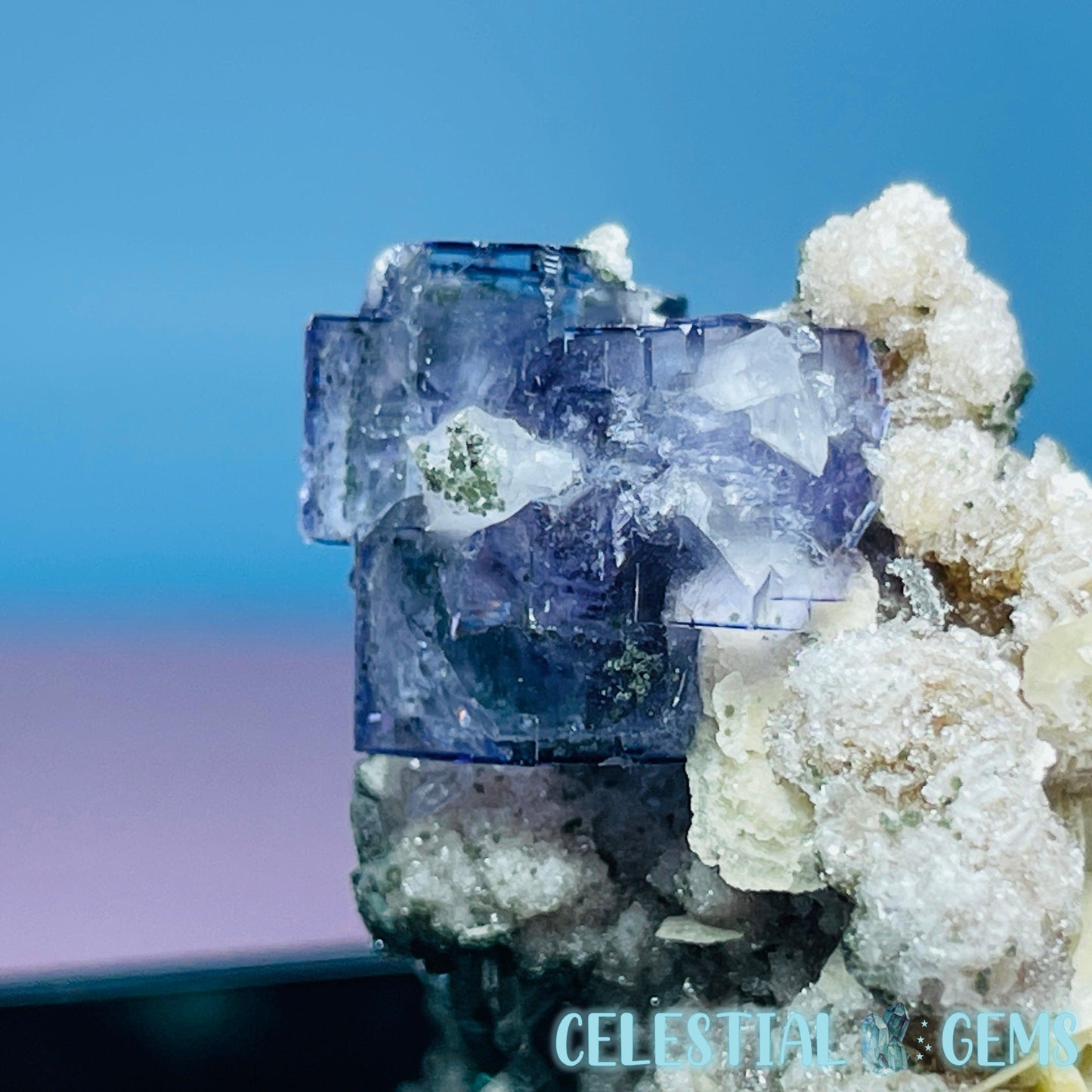 RARE Yaogangxian Fluorite with Calcite, Mica, Chlorite + Quartz Mini Cluster Specimen