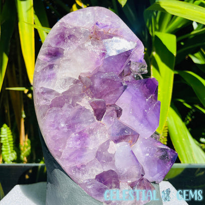 Amethyst Large Polished Standing Cluster with Concrete Base
