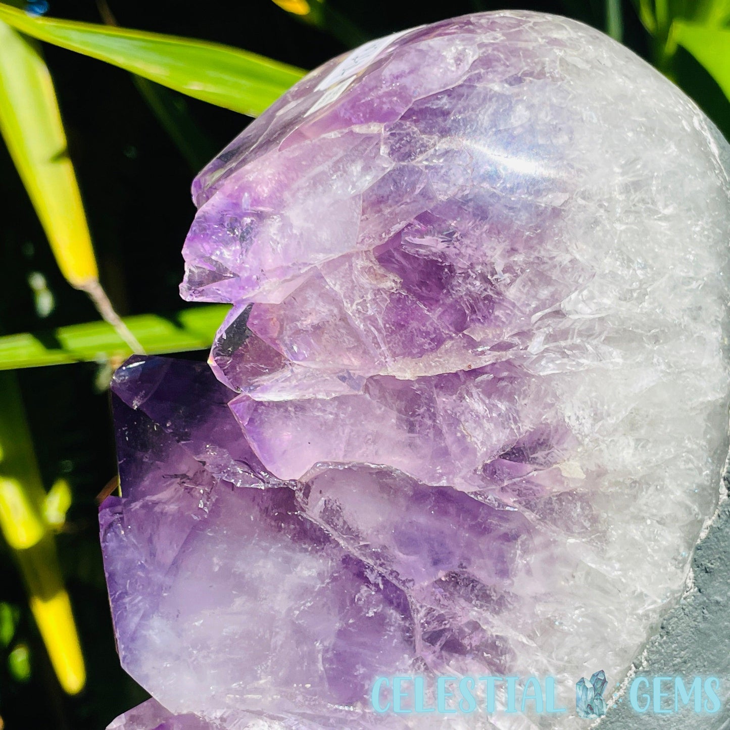 Amethyst Large Polished Standing Cluster with Concrete Base