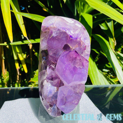 Amethyst Large Polished Standing Cluster with Concrete Base