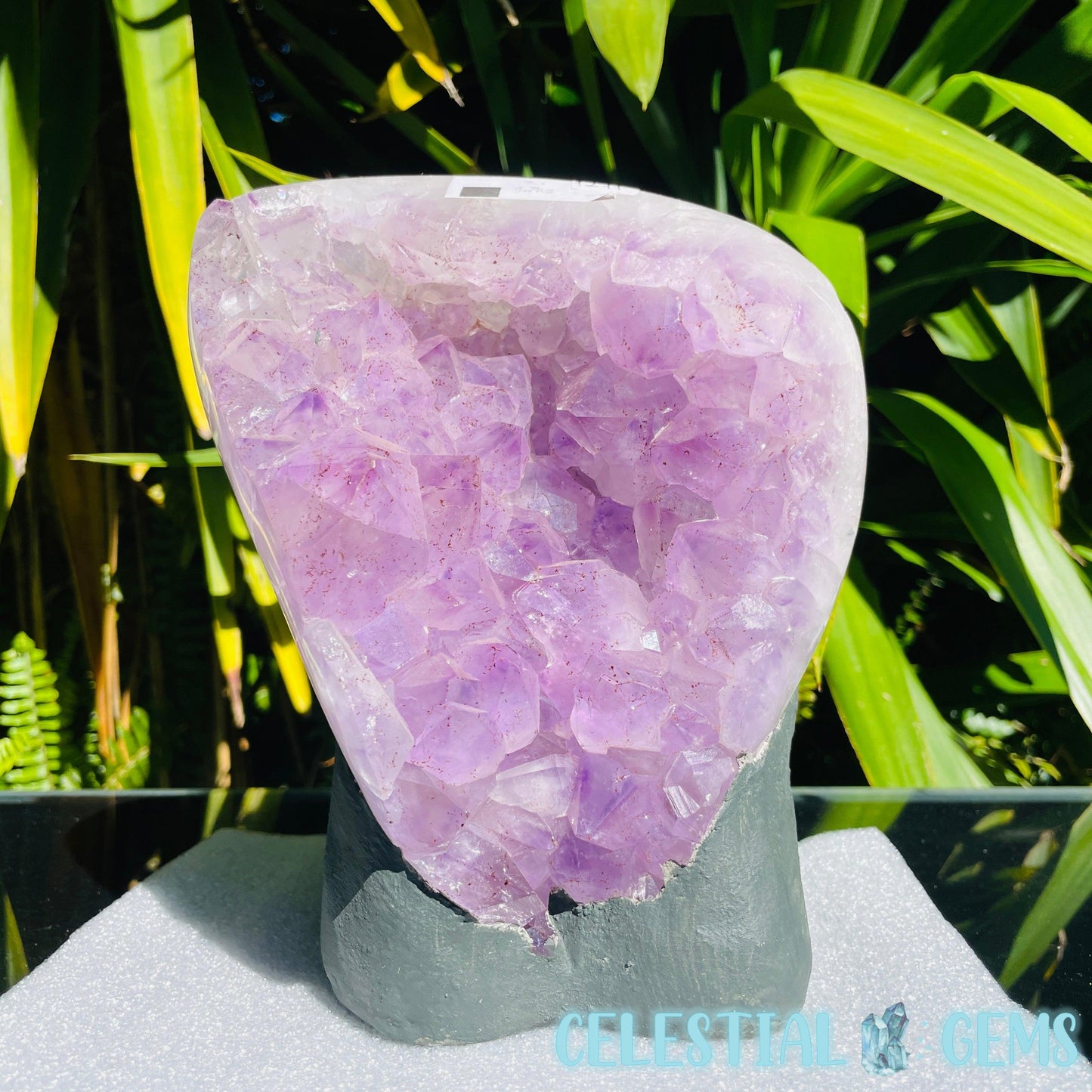Amethyst Large Polished Standing Cluster with Concrete Base