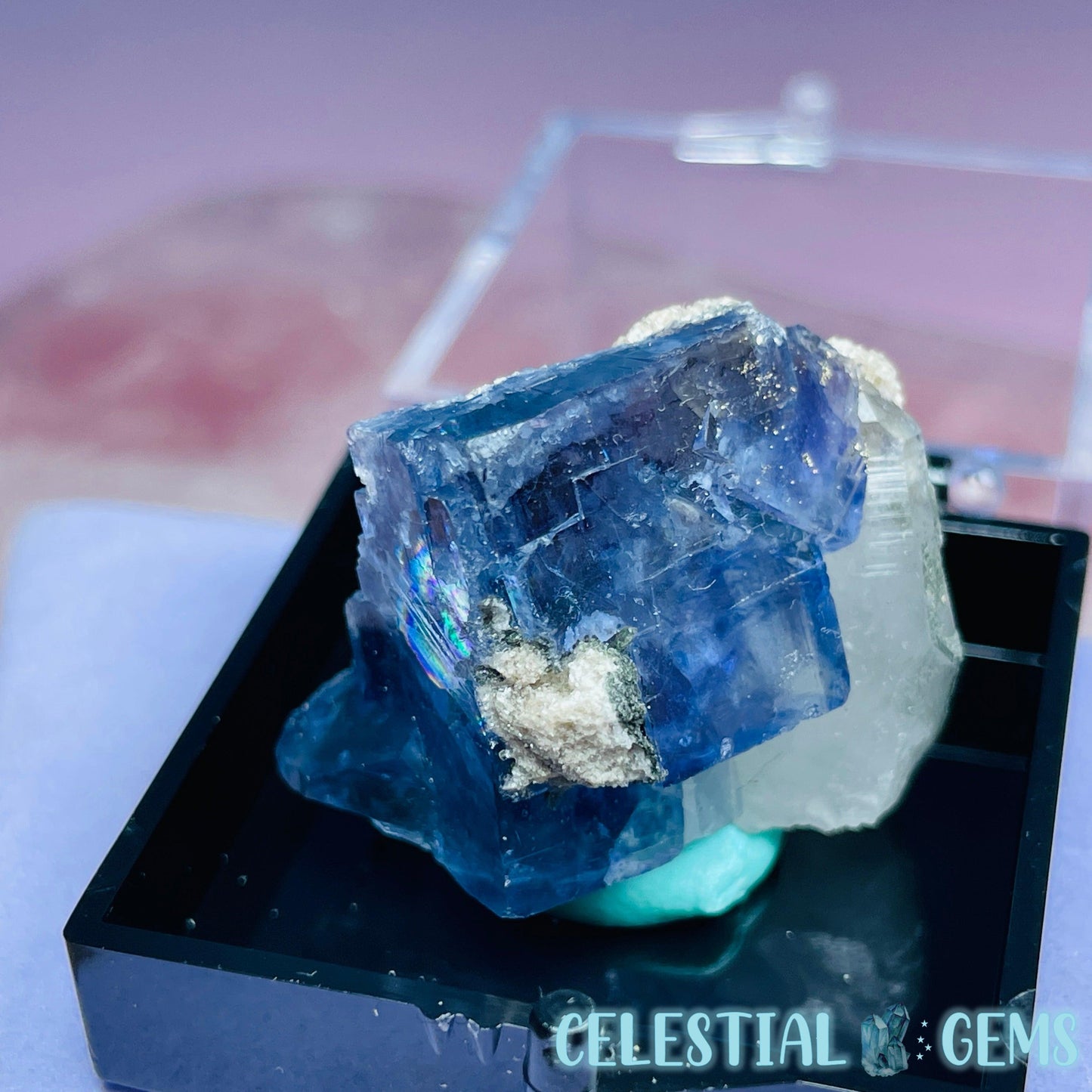 RARE Yaogangxian Colour-Zoned Fluorite with Mica, Chlorite + Quartz Mini Cluster Specimen