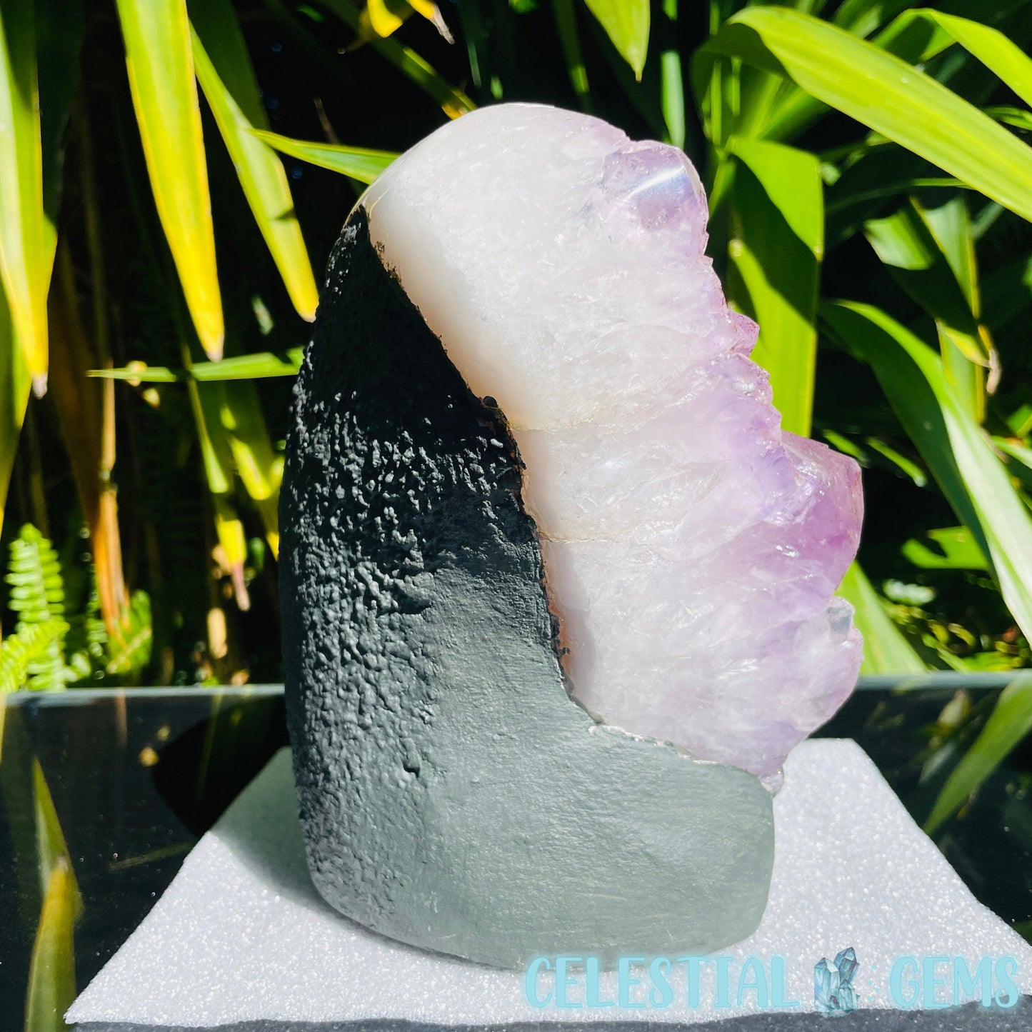 Amethyst Large Polished Standing Cluster with Concrete Base