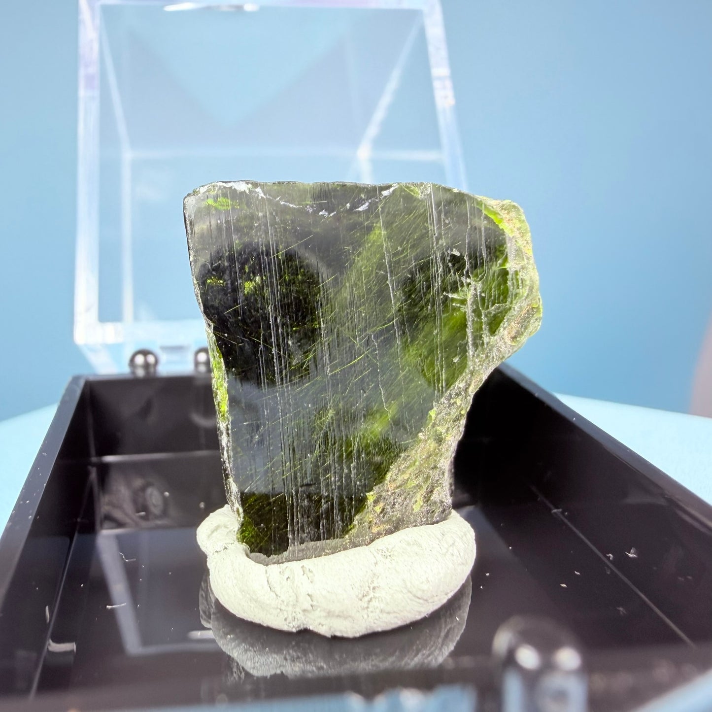 Gem Epidote Crystal Specimen in Box