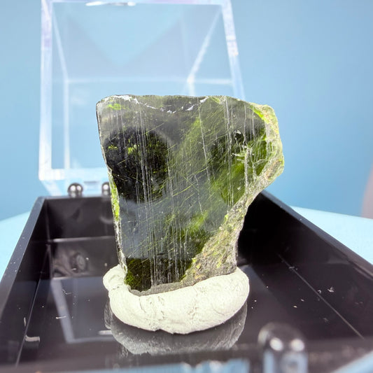 Gem Epidote Crystal Specimen in Box