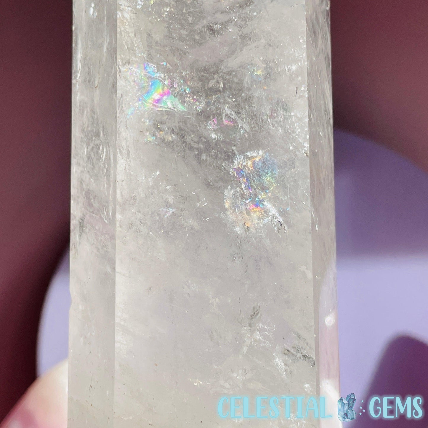 Rainbow Flash Clear Quartz Large Tower