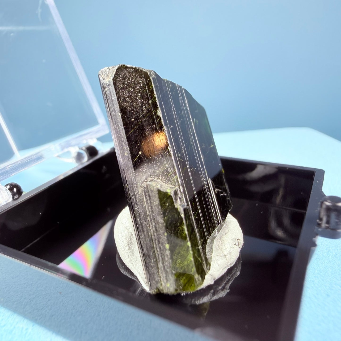 Gem Epidote Crystal Specimen in Box