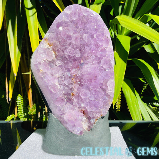 Amethyst Large Polished Standing Cluster with Concrete Base