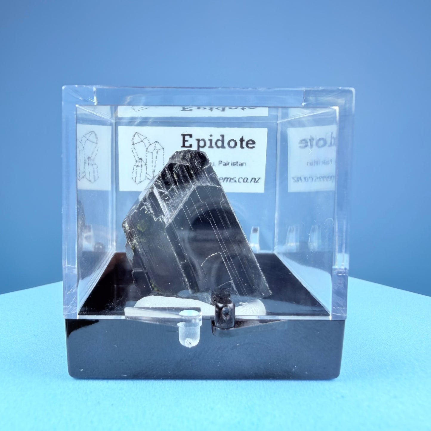 Gem Epidote Crystal Specimen in Box