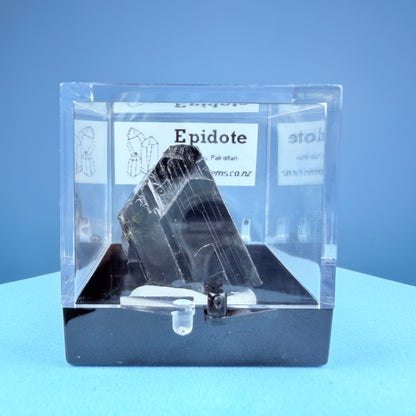 Gem Epidote Crystal Specimen in Box