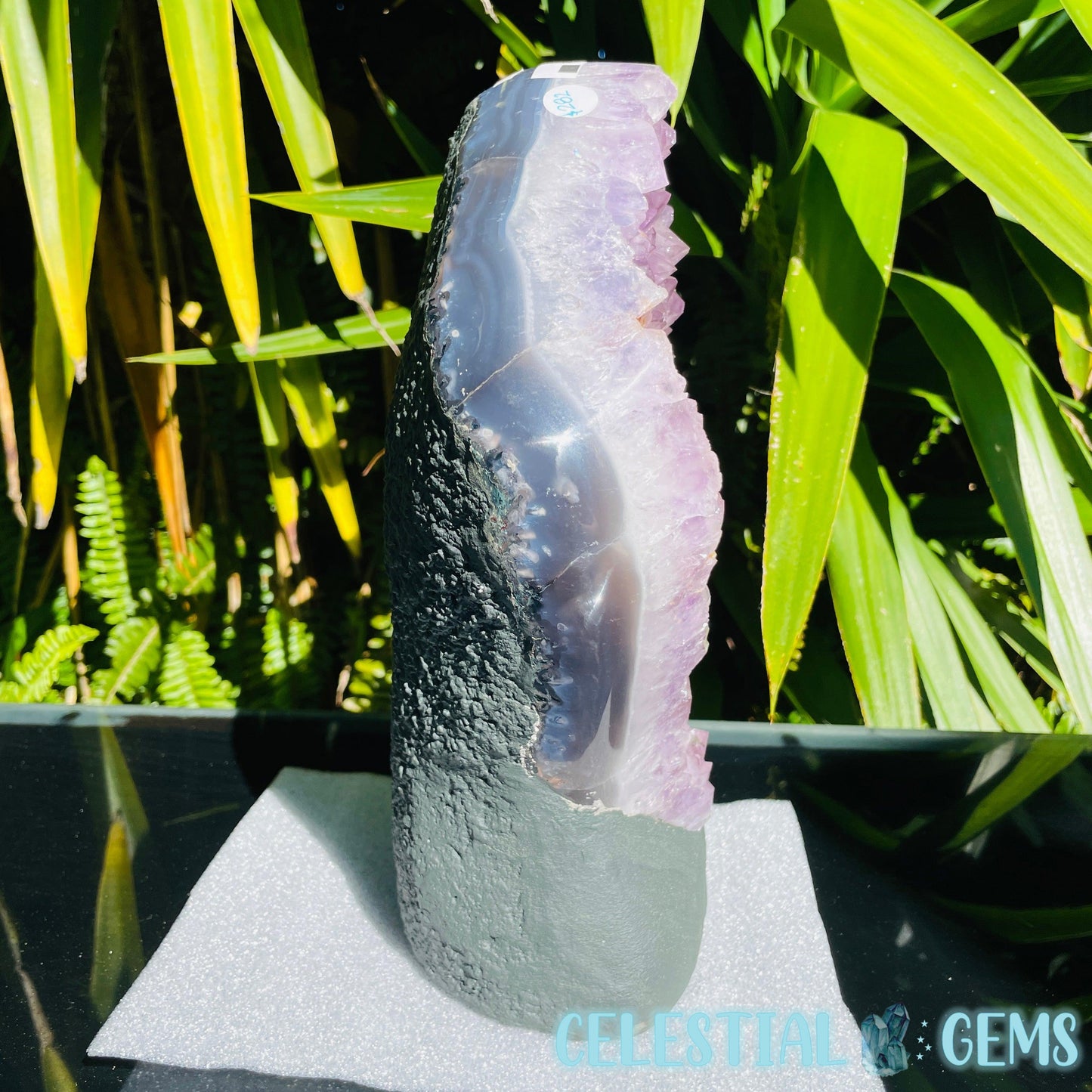 Amethyst Large Polished Standing Cluster with Concrete Base