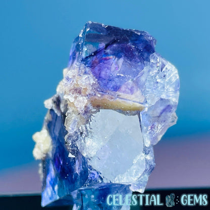 RARE Yaogangxian Colour-Zoned Fluorite with Mica + Calcite Mini Cluster Specimen