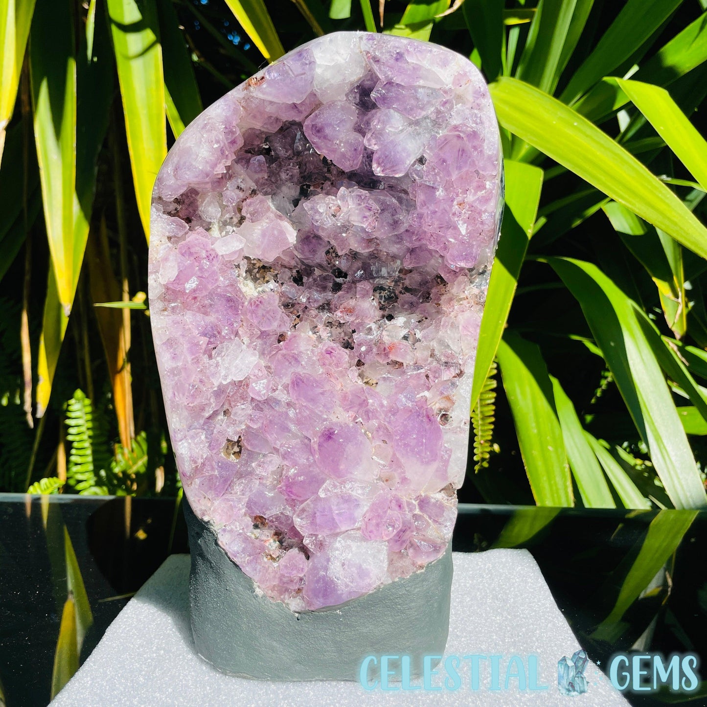 Amethyst Large Polished Standing Cluster with Concrete Base