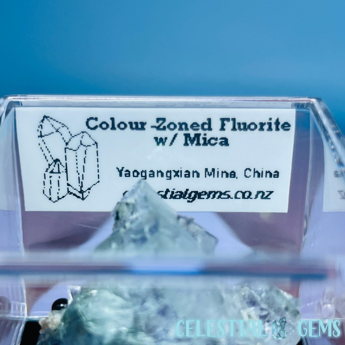 RARE Yaogangxian Colour-Zoned Fluorite with Mica Mini Cluster Specimen