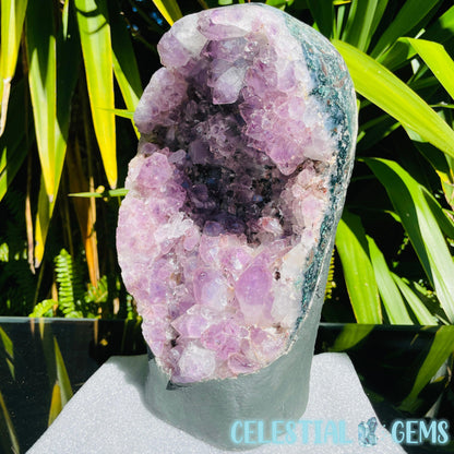 Amethyst Large Polished Standing Cluster with Concrete Base