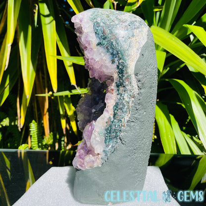 Amethyst Large Polished Standing Cluster with Concrete Base