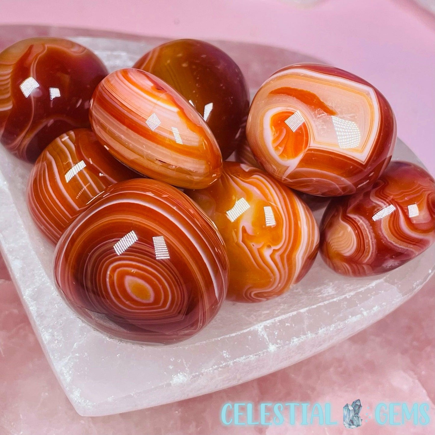 Sardonyx Carnelian Agate Tumble