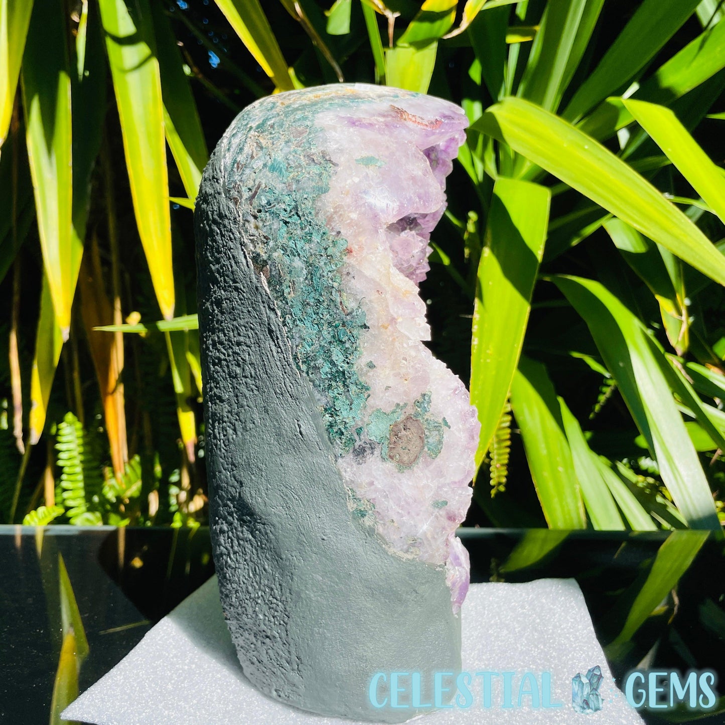 Amethyst Large Polished Standing Cluster with Concrete Base