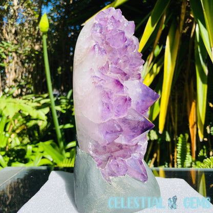 Amethyst Large Polished Standing Cluster with Concrete Base