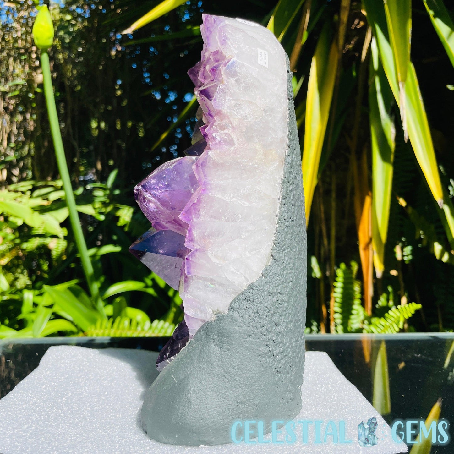 Amethyst Large Polished Standing Cluster with Concrete Base