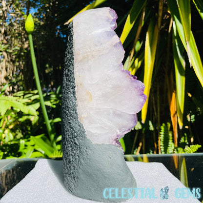 Amethyst Large Polished Standing Cluster with Concrete Base
