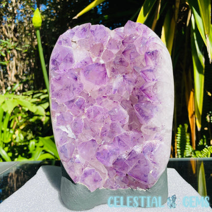 Amethyst Large Polished Standing Cluster with Concrete Base