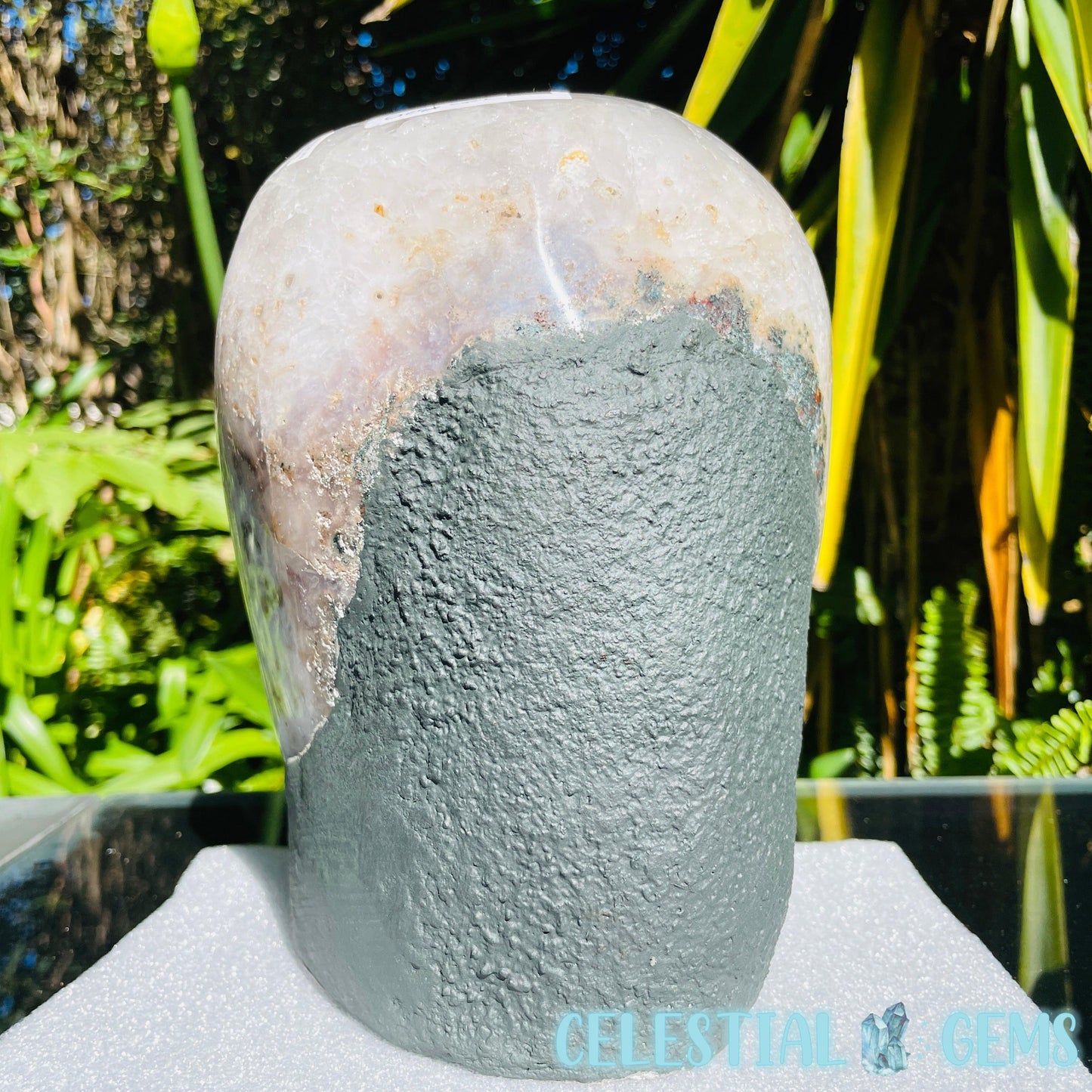 Amethyst Large Polished Standing Cluster with Concrete Base