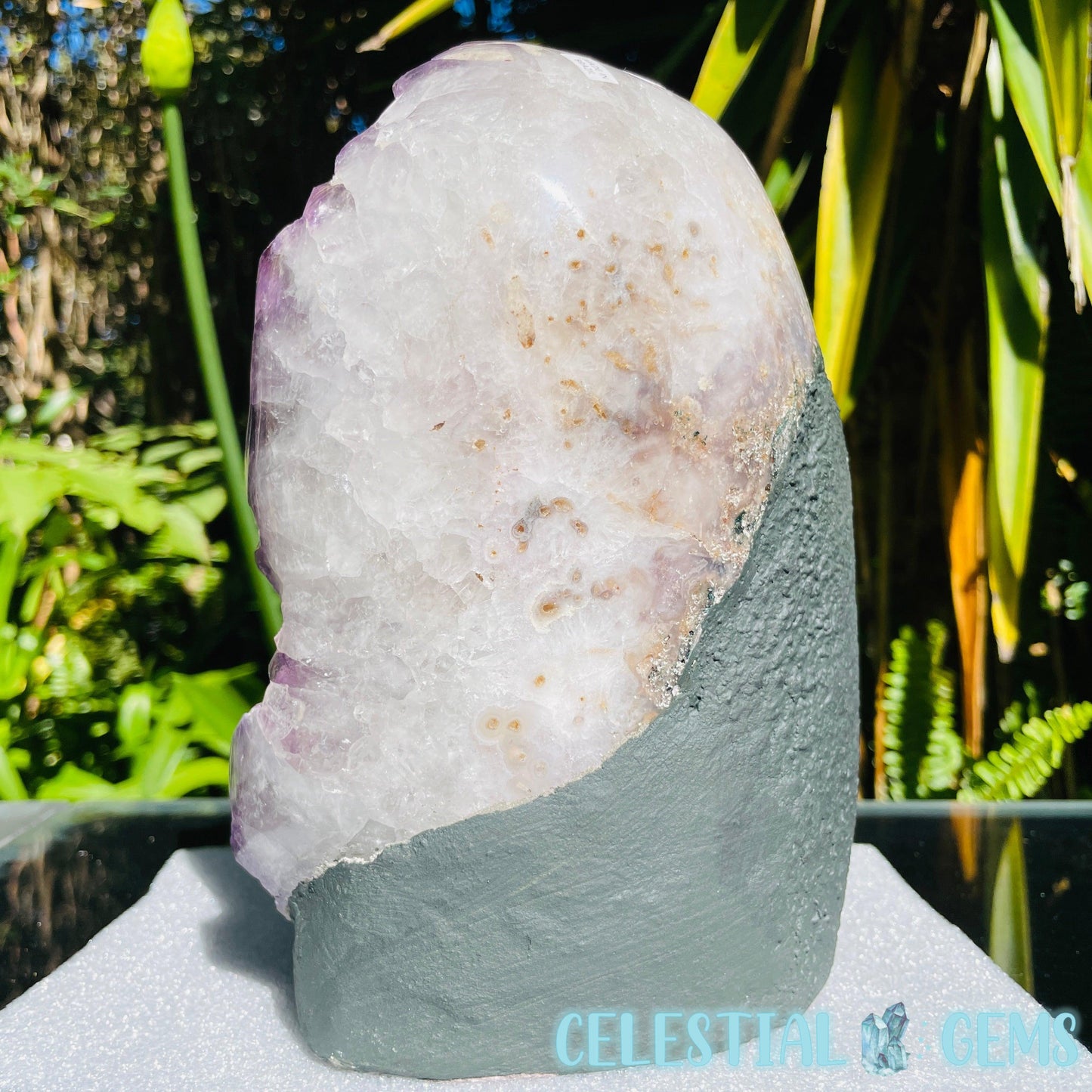 Amethyst Large Polished Standing Cluster with Concrete Base