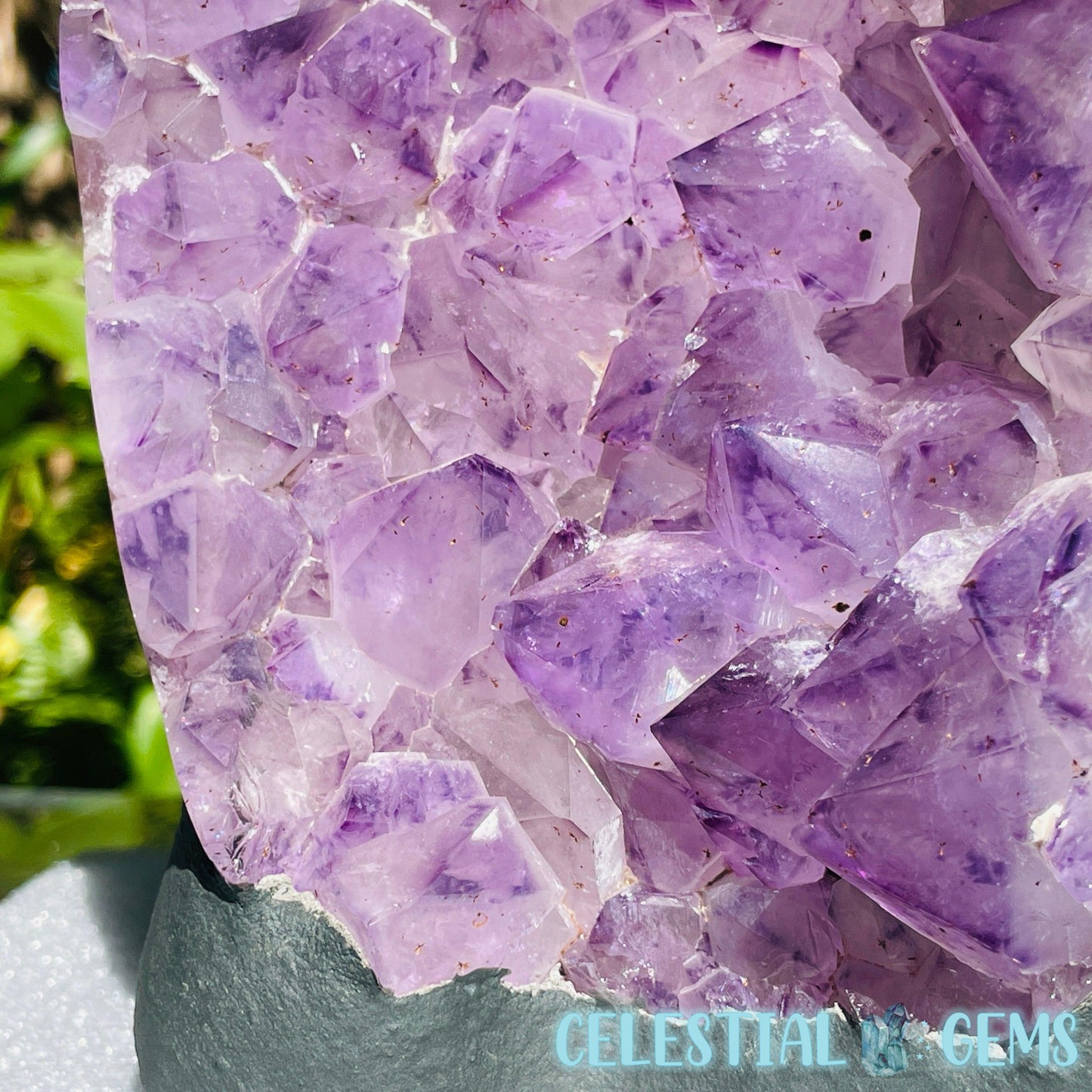 Amethyst Large Polished Standing Cluster with Concrete Base