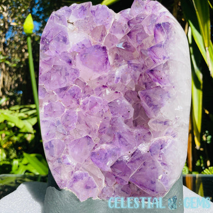 Amethyst Large Polished Standing Cluster with Concrete Base