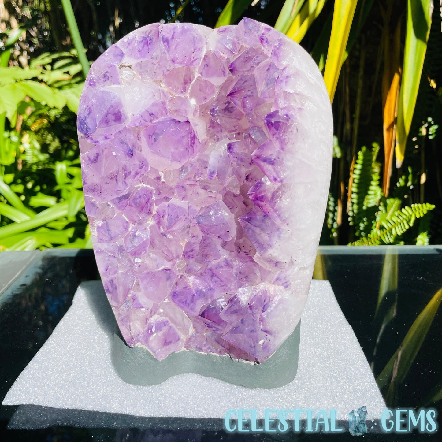 Amethyst Large Polished Standing Cluster with Concrete Base