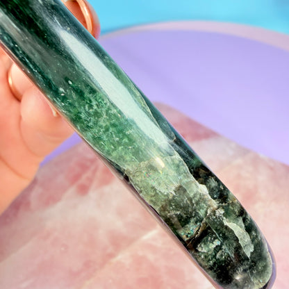Green Kyanite Large Polished Wand