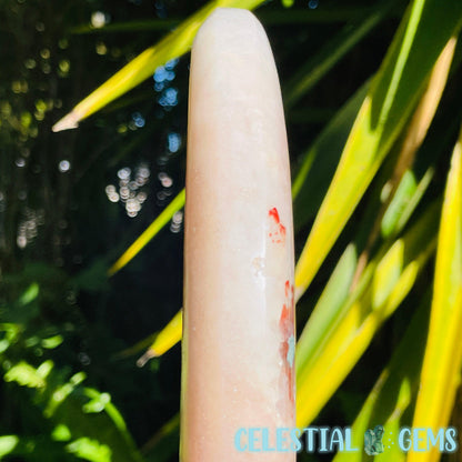 Pink Amethyst + Quartz XL Crescent Moon Carving on Stand