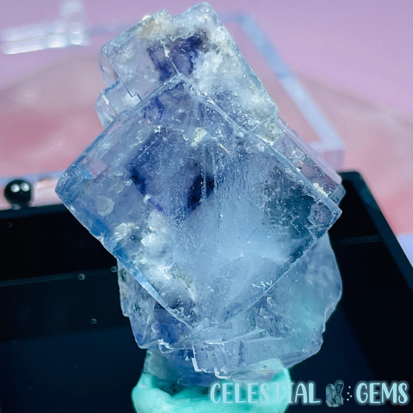 RARE Yaogangxian Colour-Zoned Fluorite with Mica Mini Cluster Specimen