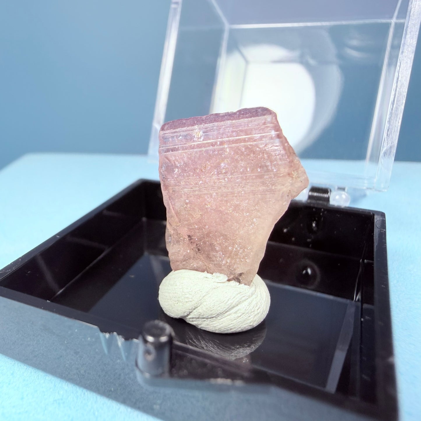 Rare Mangano Axinite Crystal Specimen in Box