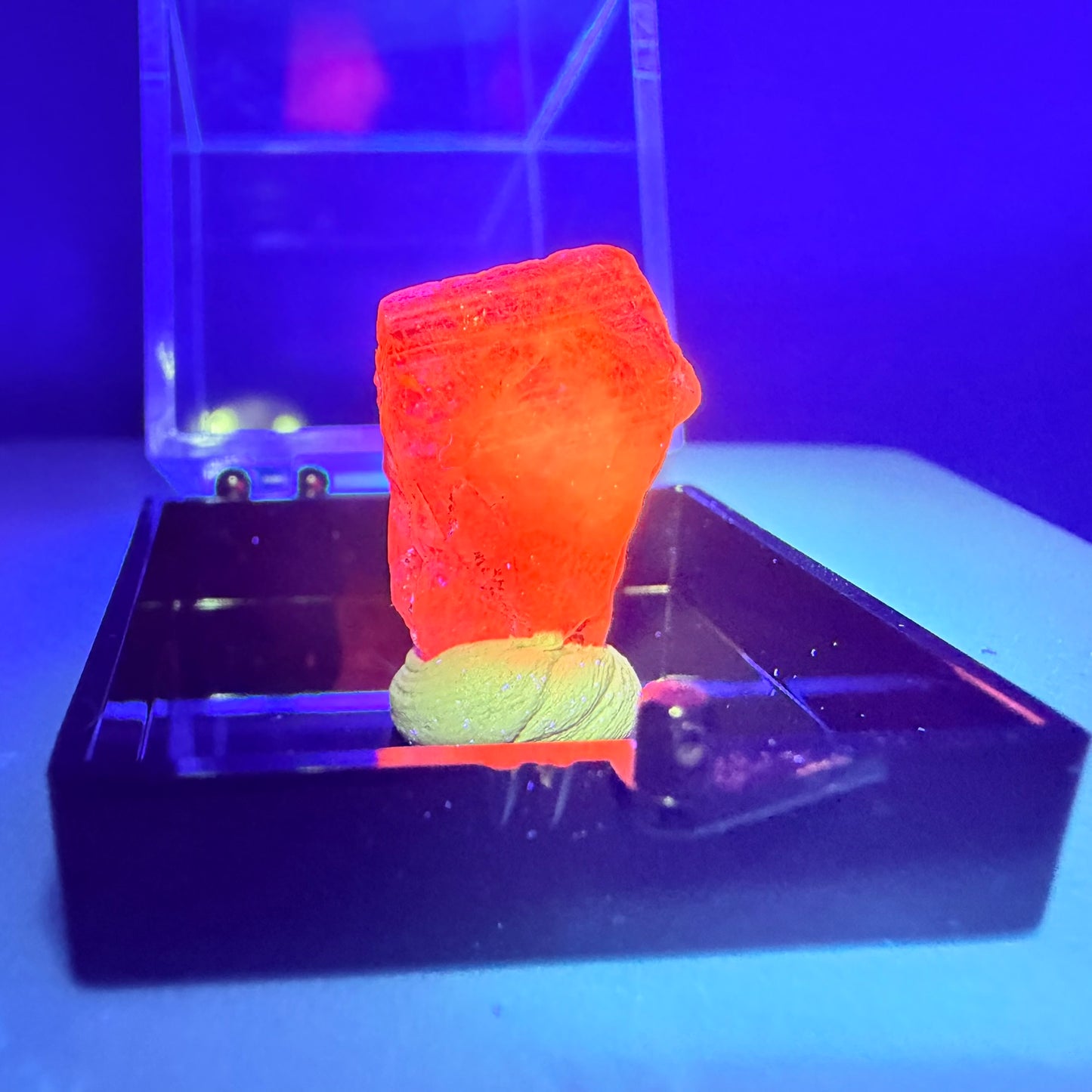 Rare Mangano Axinite Crystal Specimen in Box