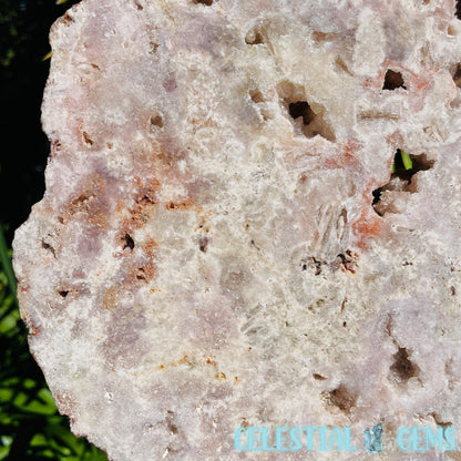 Pink Amethyst XL Semi-Polished Slice on Stand