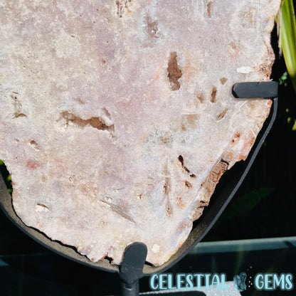 Pink Amethyst XL Semi-Polished Slice on Stand