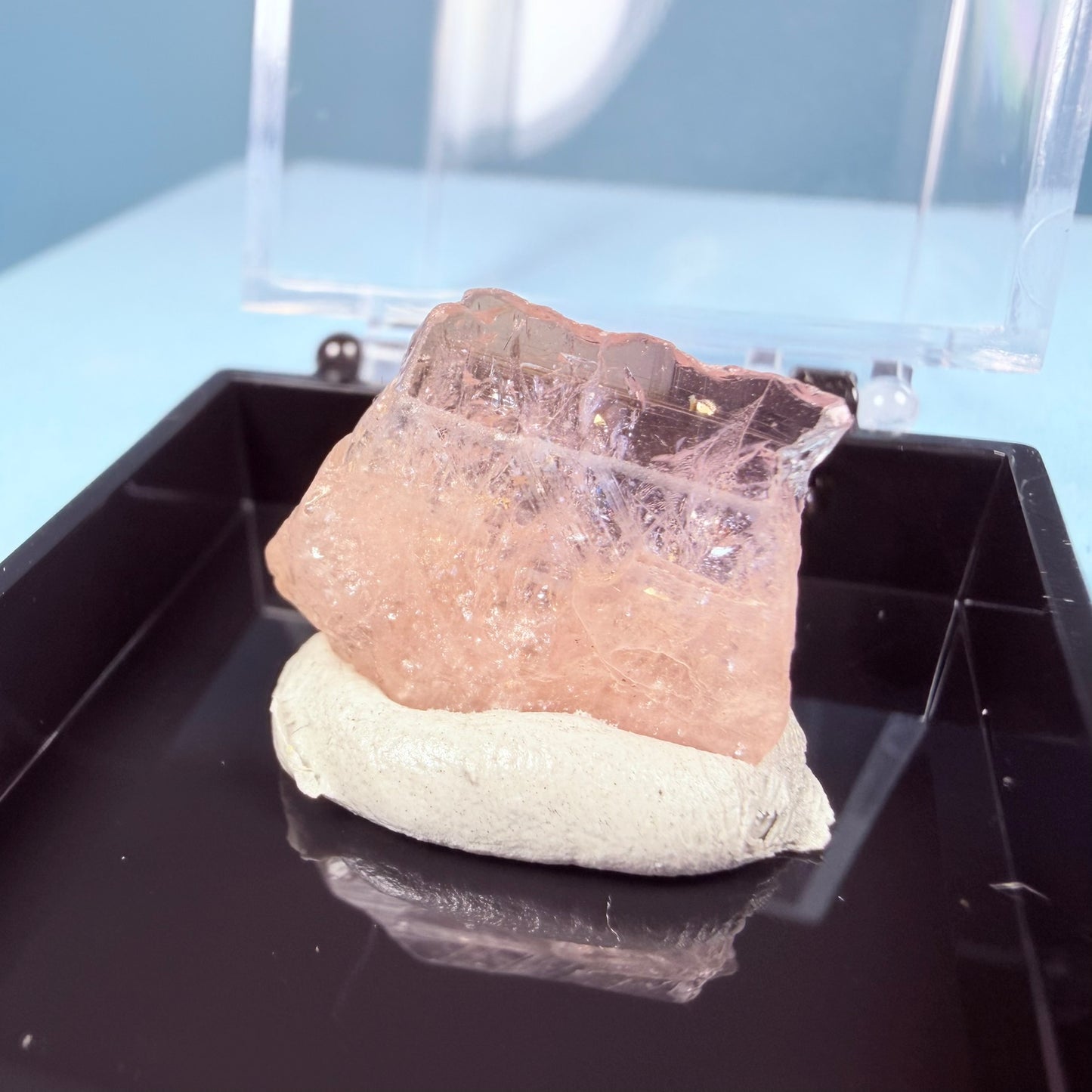 Rare Mangano Axinite Crystal Specimen in Box