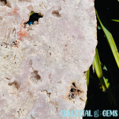 Pink Amethyst XL Semi-Polished Slice on Stand