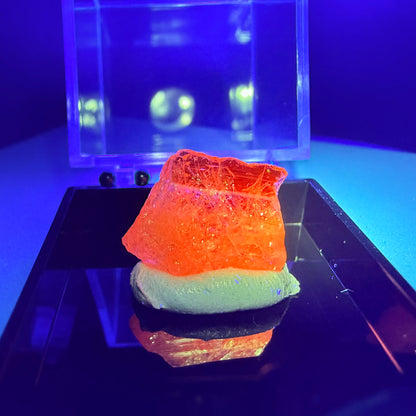 Rare Mangano Axinite Crystal Specimen in Box