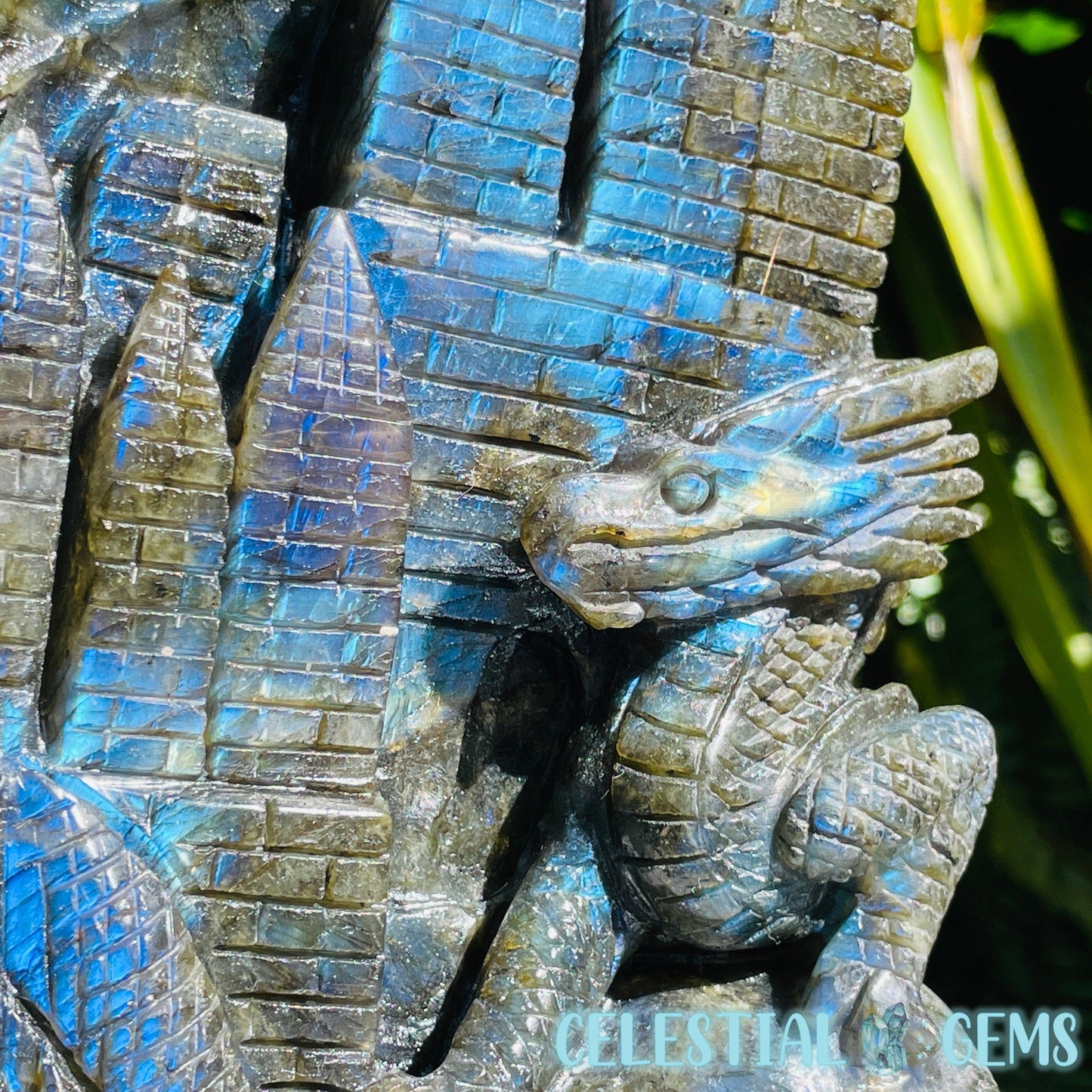 Labradorite Dragon Castle Large Carving