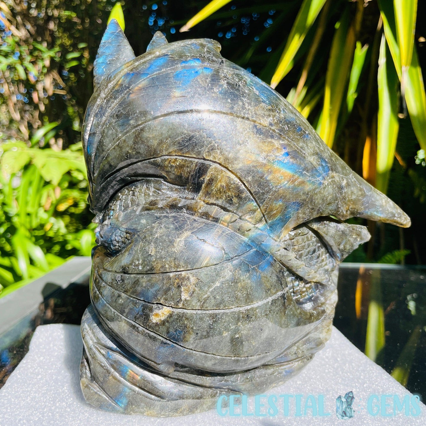 Labradorite Dragon Castle Large Carving