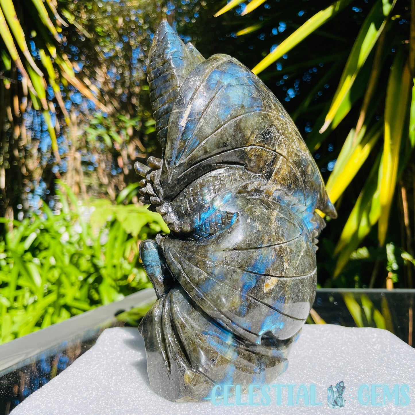 Labradorite Dragon Castle Large Carving